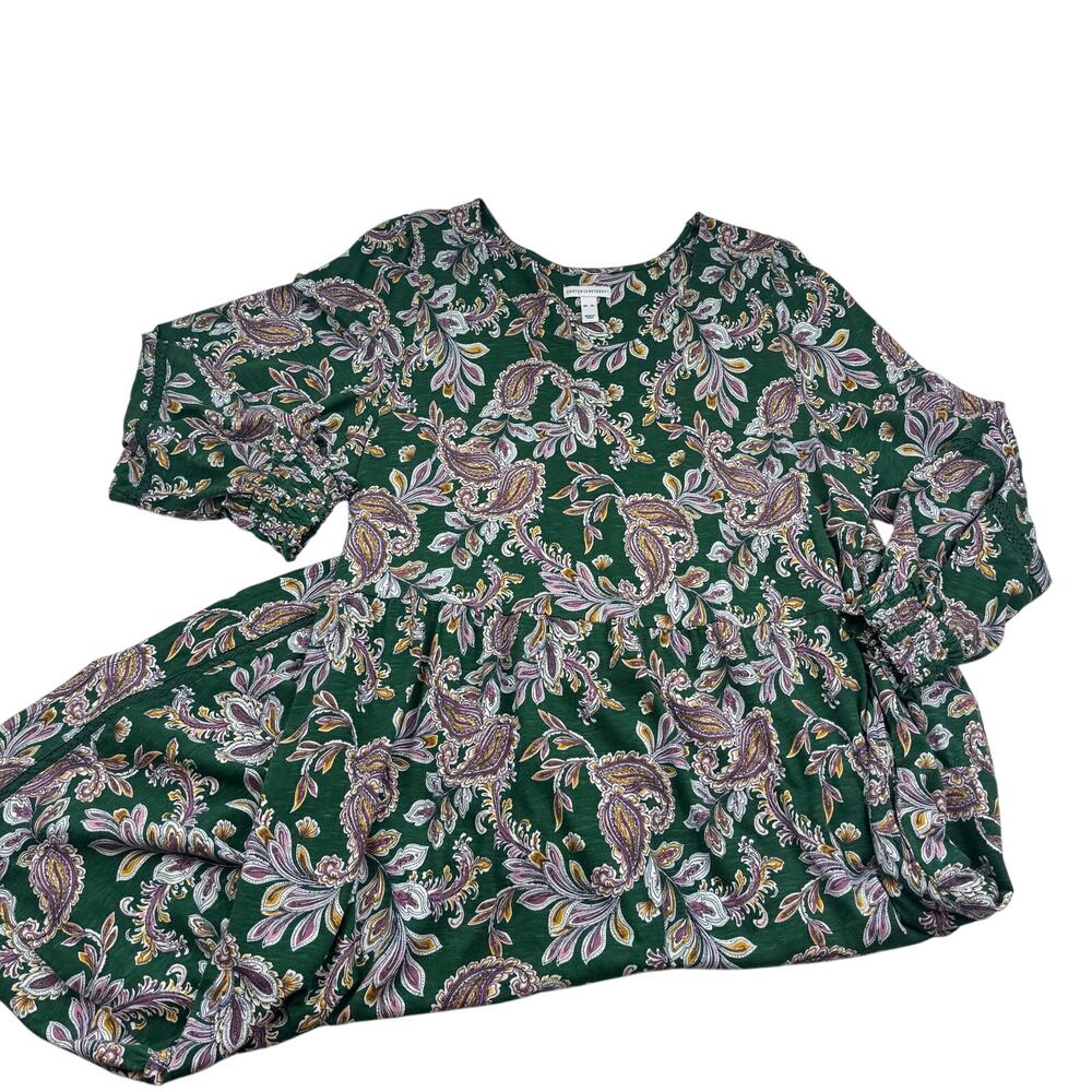 Canyon Retreat Floral Cottagecore Tiered Long Sleeve Maxi Dress Women's Size XL